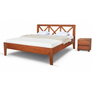 Postel Postelia FIONA Buk 160x200 - Dřevěná postel z masivu, bukové dvoulůžko o šíři masivu 4 cm