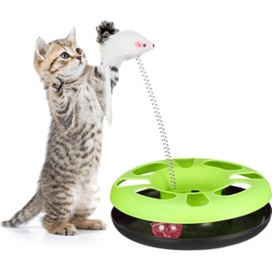 Kuličková dráha pro kočky s myší RELAXDAYS zelená