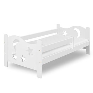 Dětská postel MOON 80 x 160 cm, bílá Rošt: S lamelovým roštem, Matrace: Bez matrace