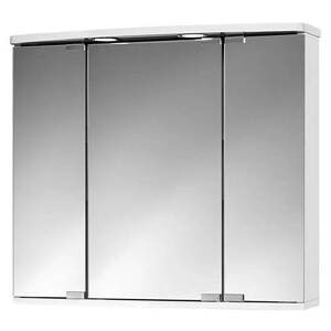 Koupelnová zrcadlová skříňka s LED osvětlením Jokey Doro / 67,4 x 60 x 22 cm / 240 lm / 4 W / MDF / 3 dveře / zásuvka / vypínač / bílá