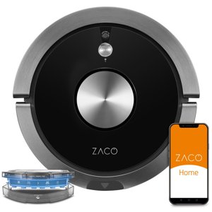 ZACO Robotický vysavač A9s Pro s Wi-fi a vibrujícím mopem / ovládání pomocí aplikace / černá